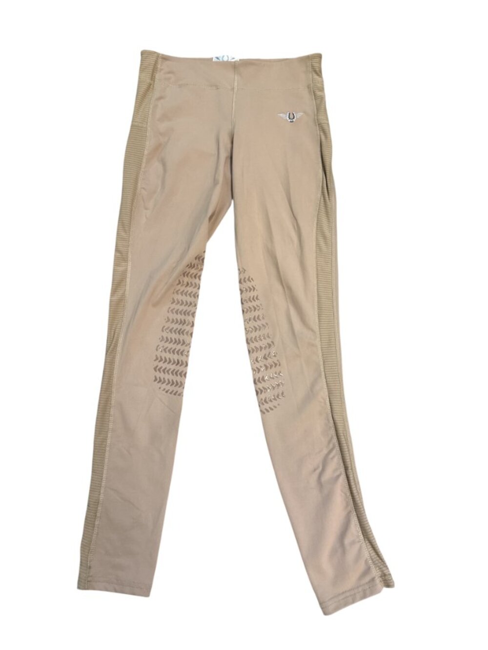 Tuff Rider Breeches Equestrian Ribbed Tan Pull On Pants Womens Size Small